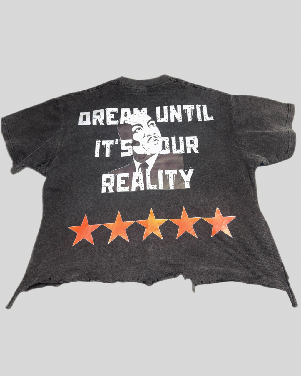 “Dream Bigger” Heavy Cropped Distressed Tee