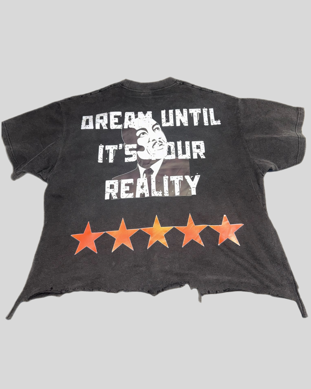 “Dream Bigger” Heavy Cropped Distressed Tee