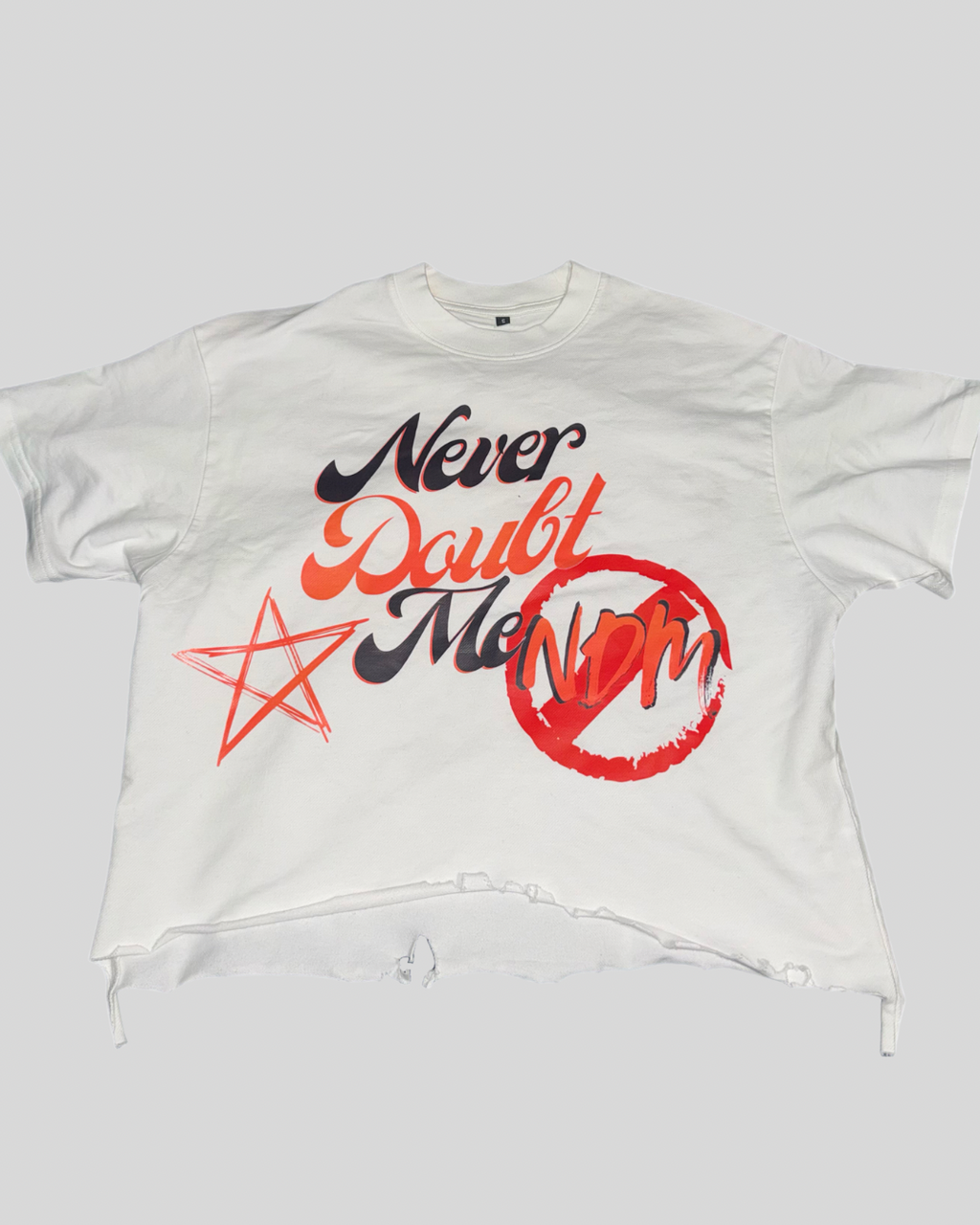 “Dream Bigger” Heavy Cropped Distressed Tee