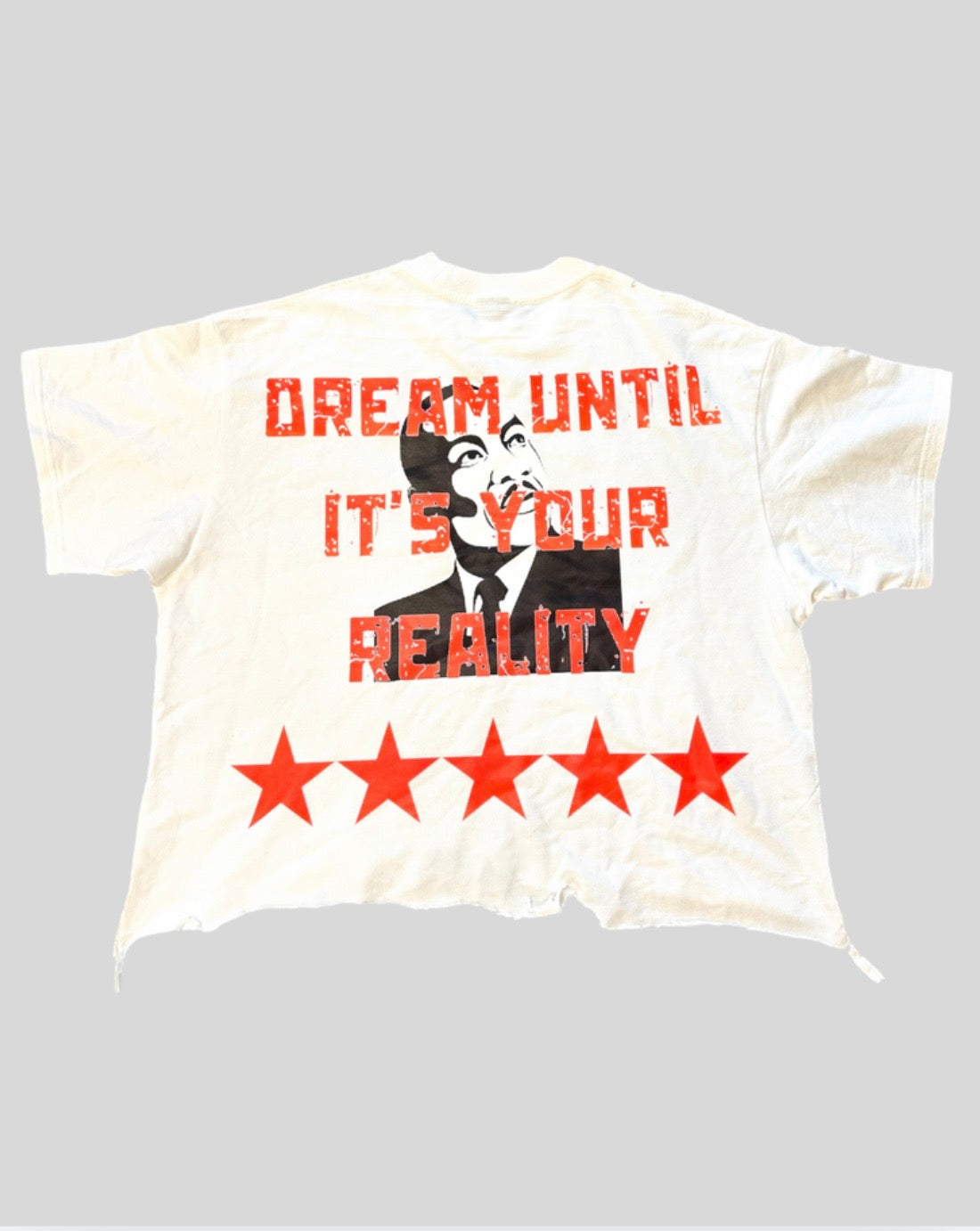 “Dream Bigger” Heavy Cropped Distressed Tee